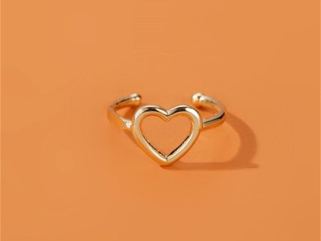 18K Gold-Plated Open Heart Ear Cuff Hot on Sale