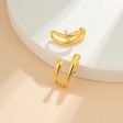 18K Gold-Plated Curved Open Stud Earring For Sale