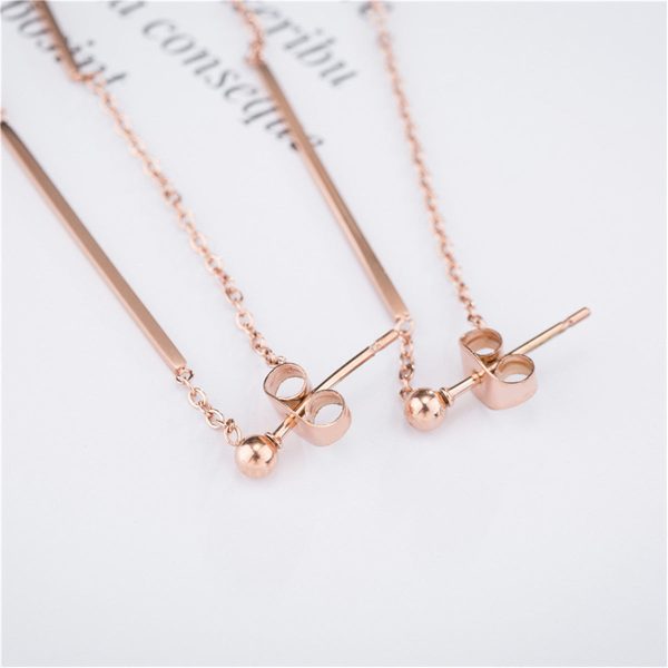 18K Rose Gold-Plated Bar Tassel Ear Jackets on Sale