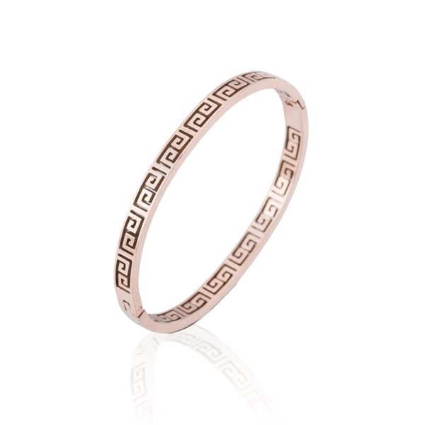 18K Rose Gold-Plated Great Wall Bangle For Sale