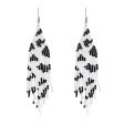 Black & White Howlite & Silver-Plated Beaded Drop Earrings For Cheap