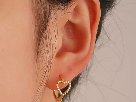 18K Gold-Plated Twine Heart Huggie Earrings Online now