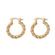 18K Gold-Plated Twisted Huggie Earrings For Cheap