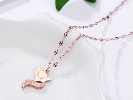 18K Rose Gold-Plated Fox Pendant Necklace Online