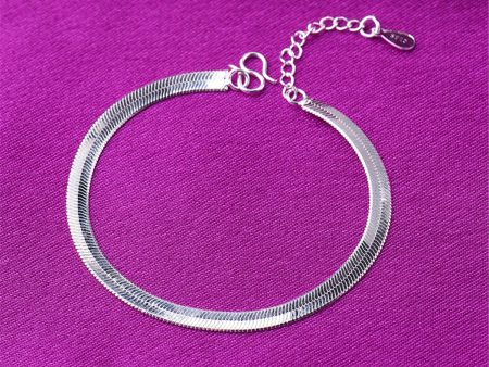 Silver-Plated Snake Chain Anklet on Sale