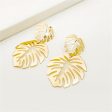 18K Gold-Plated Palm Leaves Drop Earrings Online Sale