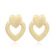 18K Gold-Plated Studded Open Heart Drop Earrings Fashion