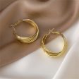 18K Gold-Plated Layered Hoop Earrings For Sale