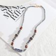 Blue & Brown Bead Necklace For Discount