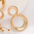 18K Gold-Plated Double Ring Drop Earrings For Discount