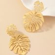 18K Gold-Plated Plantain Leaf Drop Earrings Online Sale