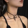 Black Rose Layered Choker Necklace Discount