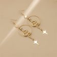 18K Gold-Plated Snake Star Drop Earrings Online Sale