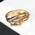 18K Gold-Plated Tri-Dolphin Bypass Bangle Discount