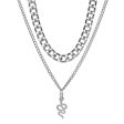 Silver-Plated Figaro Chain Snake Layered Pendant Necklace Online Sale