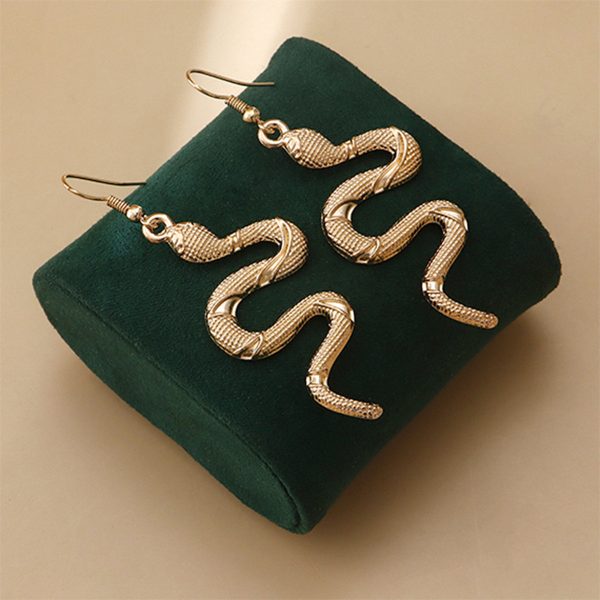 18K Gold-Plated Snake Drop Earrings Online Hot Sale