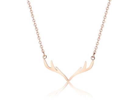 18K Rose Gold-Plated Antler Pendant Necklace Hot on Sale