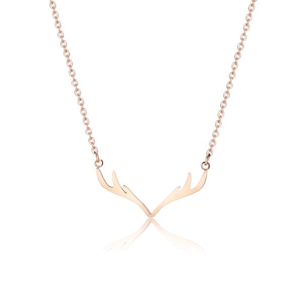 18K Rose Gold-Plated Antler Pendant Necklace Hot on Sale