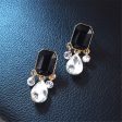 Black Crystal & Cubic Zirconia 18K Gold-Plated Teardrop Earrings Cheap