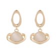 18K Gold-Plated & Cateye Planet Drop Earrings For Sale