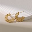 18K Gold-Plated Layered Beaded Huggie Earrings For Discount