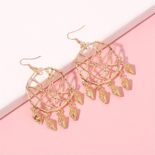 18K Gold-Plated Conch Web Drop Earrings Online Hot Sale