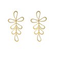 18K Gold-Plated Open Leaves Drop Earrings Online Hot Sale