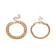 18K Gold-Plated Curb & Rope Chain Bracelet Set Discount