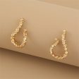 18K Gold-Plated Textured Free-Form Hoop Earrings Online Hot Sale