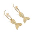 18K Gold-Plated Fishtail Drop Earrings For Sale