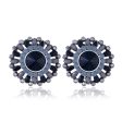 Black Crystal & Cubic Zirconia Round Stud Earrings Sale