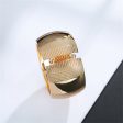 18K Gold-Plated Embossed Wavy Pattern Bangle For Discount