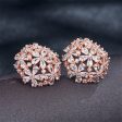 18K Rose Gold-Plated & Cubic Zirconia Hollow Clover Group Stud Earrings Discount