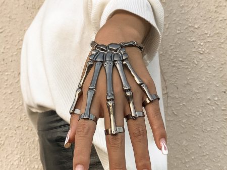 Black Corpse Hand Five-Finger Ring Stretch Bracelet For Cheap