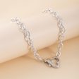 Silver-Plated Heart Clasp Chain Necklace Online Hot Sale