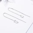 Silver-Plated Cat & Fishbone Threader Earrings Supply