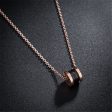 Black Acrylic & 18K Rose Gold-Plated Coil Pendant Necklace Supply