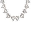 Silver-Plated Open Flower Heart Choker Necklace on Sale