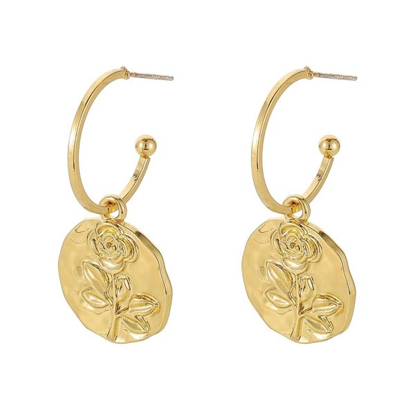 18K Gold-Plated Rose Drop Earrings Online now