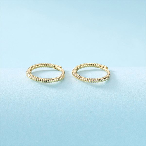 18K Gold-Plated Twine Huggie Earrings Hot on Sale