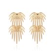 18K Gold-Plated Dual Coconut Tree Drop Earrings Fashion