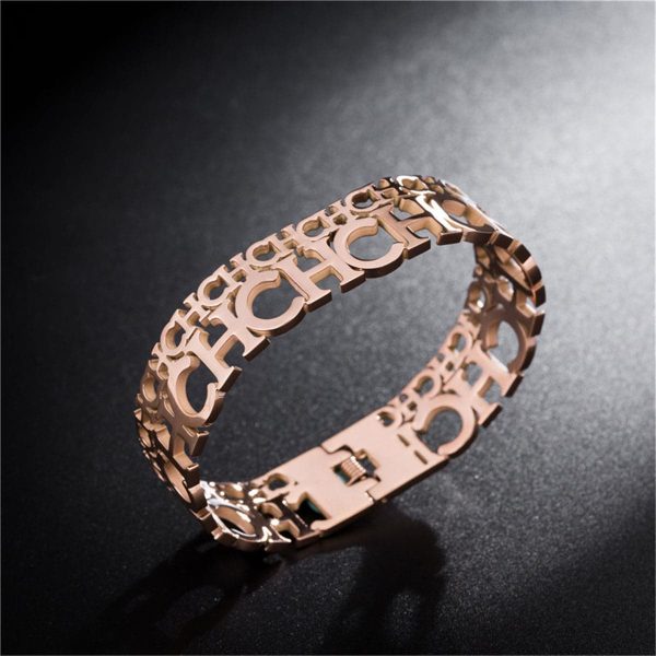 18K Rose Gold-Plated  CH  Bangle Online now