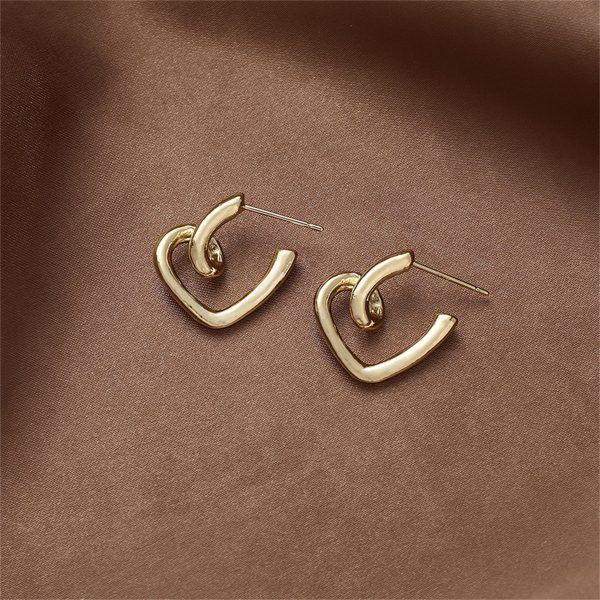 18K Gold-Plated Swirl-Heart Stud Earrings Online