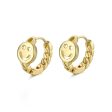 18K Gold-Plated Openwork Smile Huggie Earrings Cheap