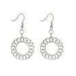 Silver-Plated Open Figaro Round Drop Earrings on Sale