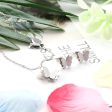 Silver-Plated Butterfly Stud Earrings & Pendant Necklace Fashion