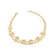 18K Gold-Plated Flower Layered Station Anklet on Sale