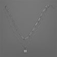 Silver-Plated Lock Layered Pendant Necklace Hot on Sale