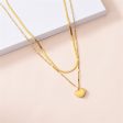 18K Gold-Plated  Love You  Heart Layered Pendant Necklace Supply