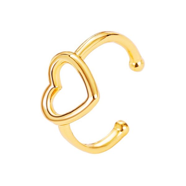 18K Gold-Plated Open Heart Ear Cuff Hot on Sale